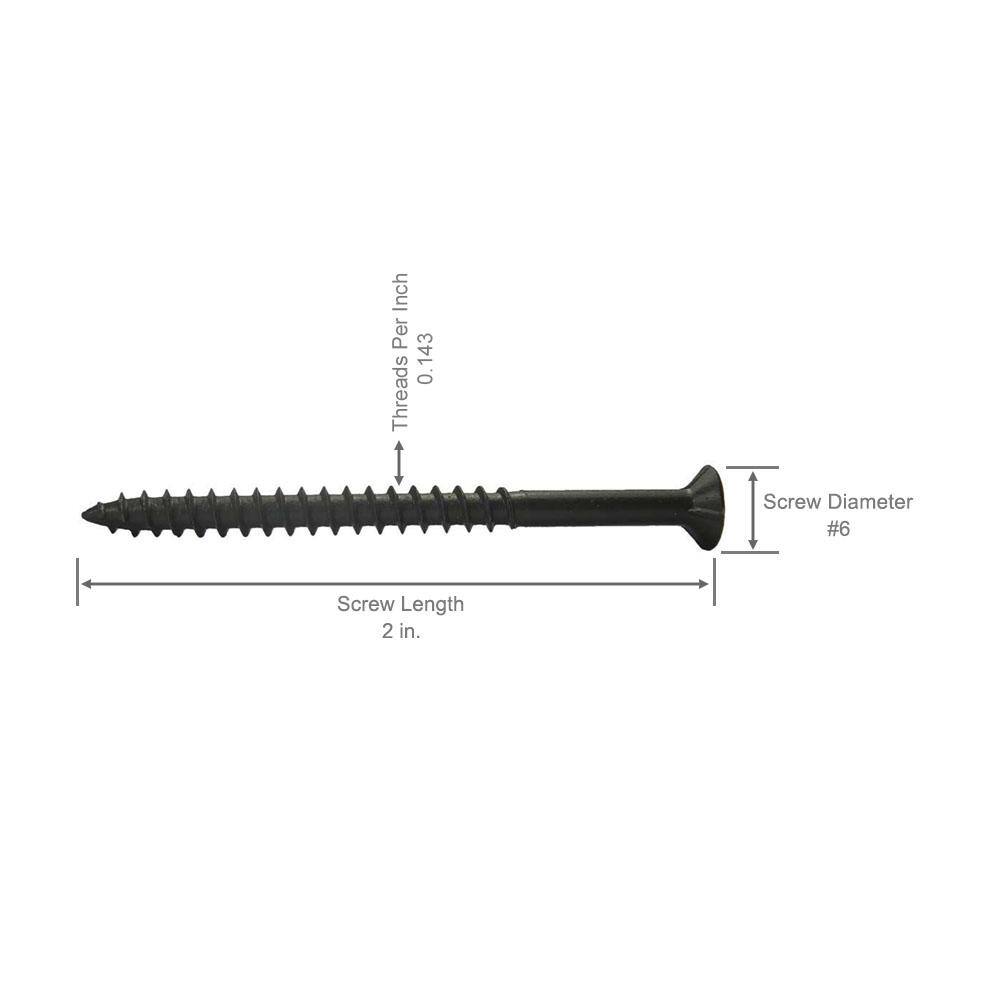 Grip-Rite #6 x 2 in. Philips Bugle-Head Coarse Thread Sharp Point Drywall Screws (25 lbs.Pack) 2CDWS25BK