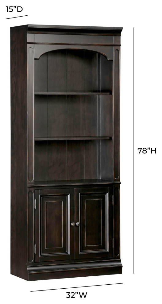 Roanoke Black Bookcase   Transitional   Bookcases   by First of a Kind USA Inc  Houzz