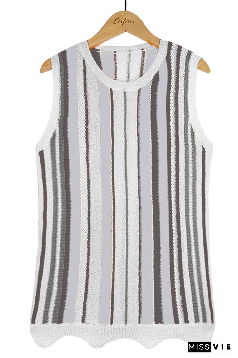 Striped Knit Tank Top Wholesale