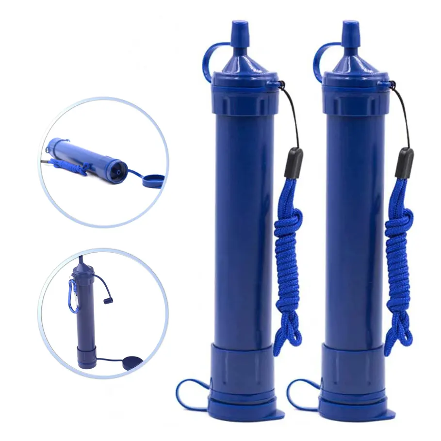 Personal water filter straw for outdoor survival water purifier straw emergency camping hiking equipment