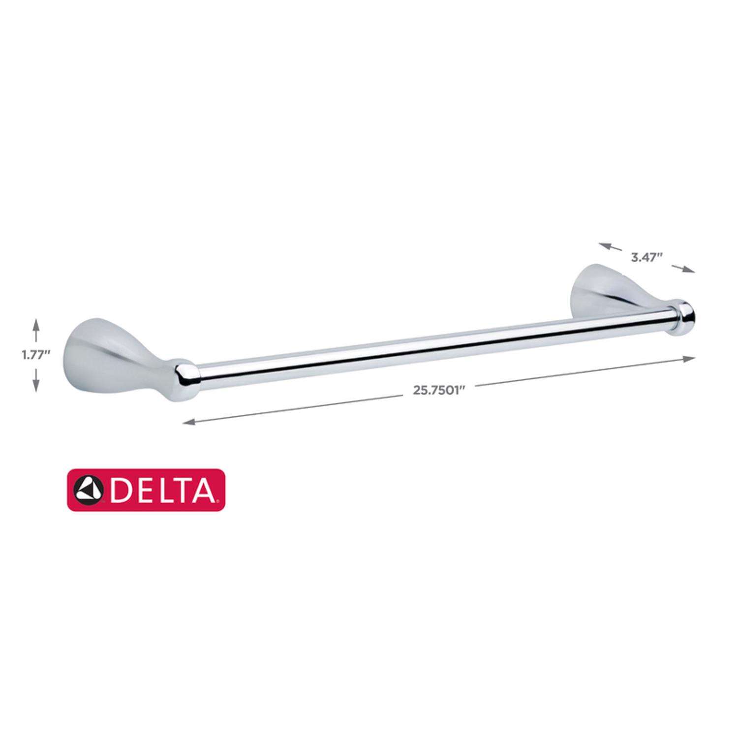 Delta Foundations Chrome Silver Towel Bar 24 in. L Die Cast Zinc