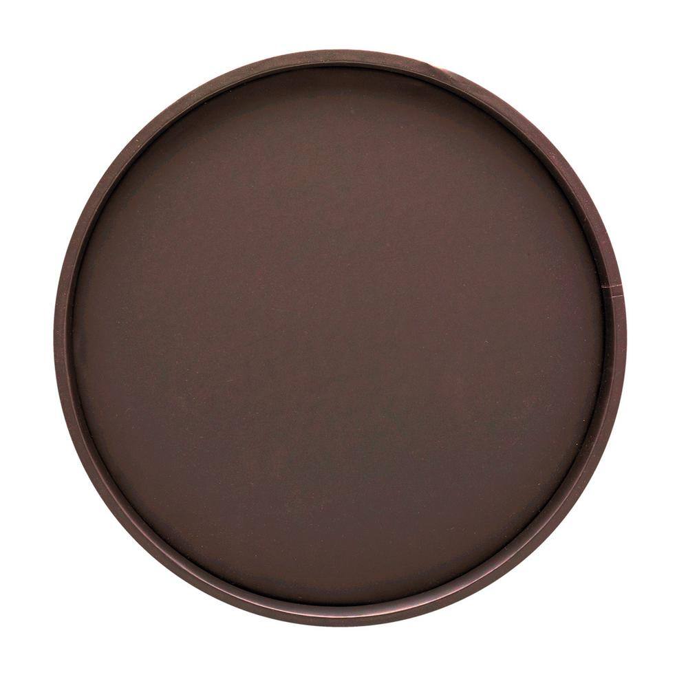 Kraftware Sophisticates 14 in. Round Serving Tray in Brown and Brushed Chrome 50730