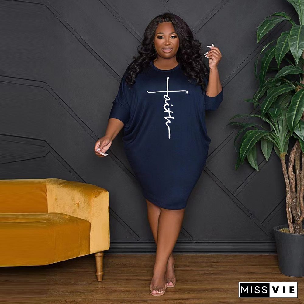 Long Sleeve Loose Casual Plus Size Dresses