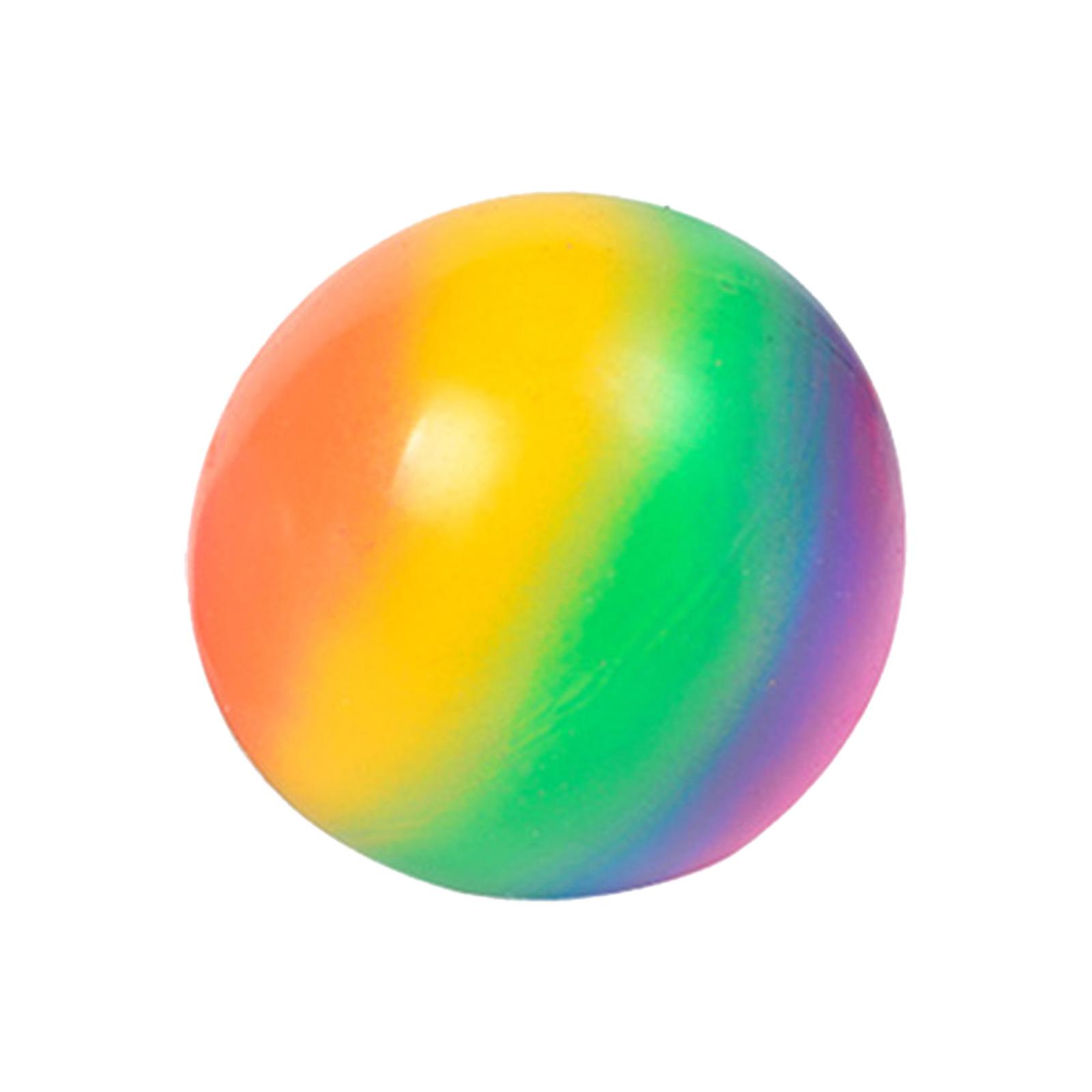 Rainbow Stress Relief Toy Sticky Ball Anti Stress Squishy Sensory Balls Elastic Fidget Squeeze Balls  Non-toxic For Adults Kids Tear-resistant  7cm