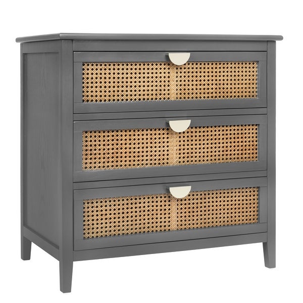 3 Drawer Natural rattan Cabinet - - 37925674