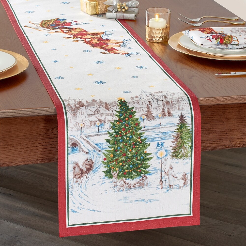 Santa's Snowy Sleighride Table Runner   13\