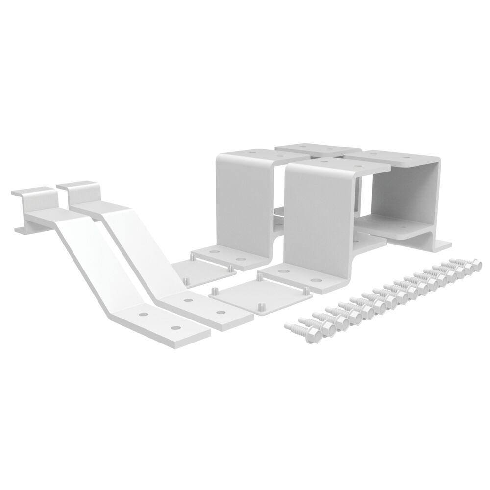 Barrette Outdoor Living VersaRail White Aluminum Rail Fascia Mount Juliette Bracket Kit 73045498