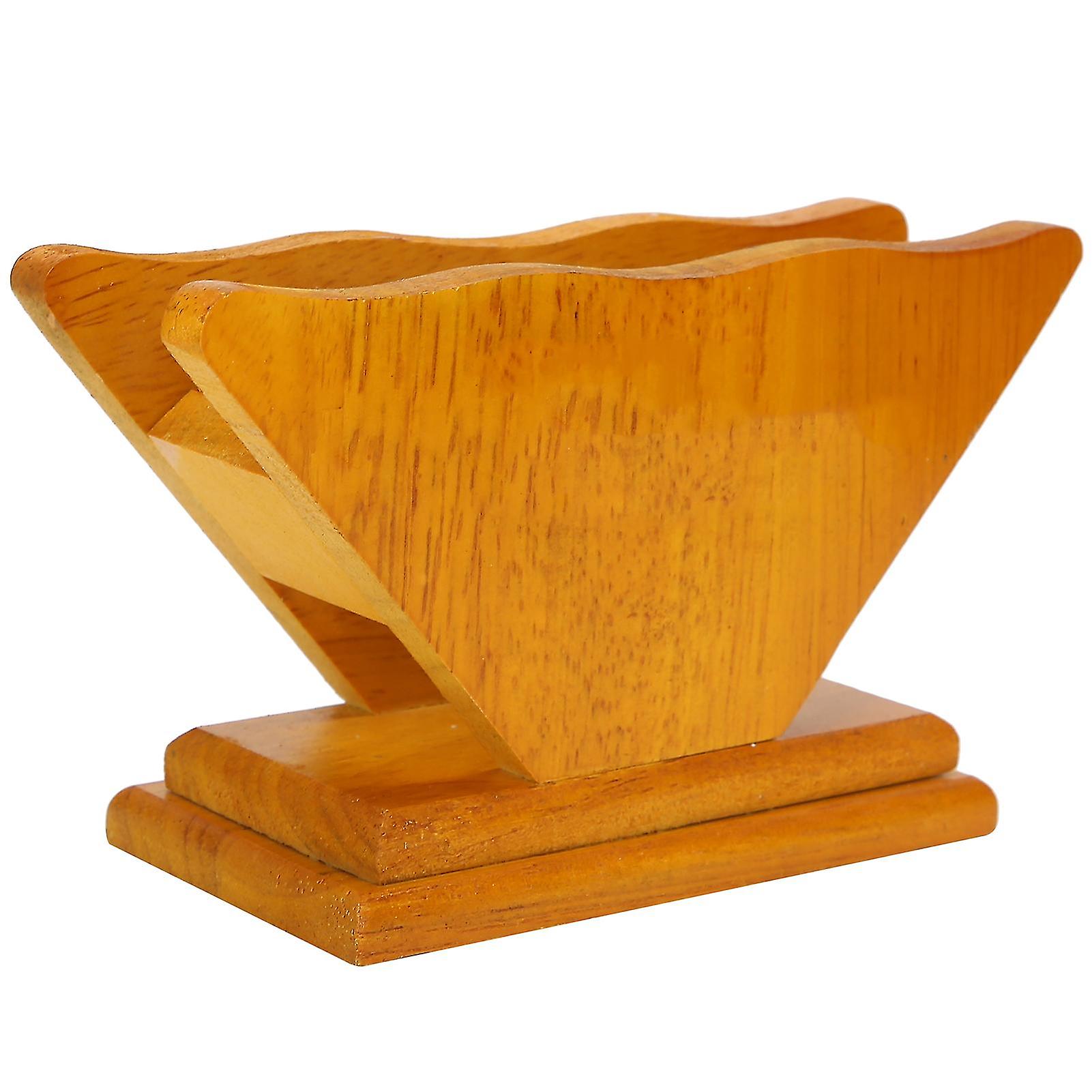 Coffee Filter Paper Holder Countertop Reusable V shaped Wooden Storage Container Dispenser