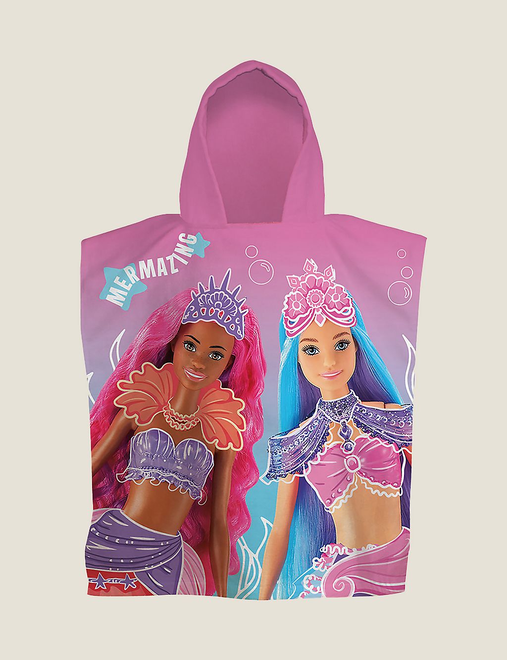 Pure Cotton Barbie™ Kids' Hooded Towel