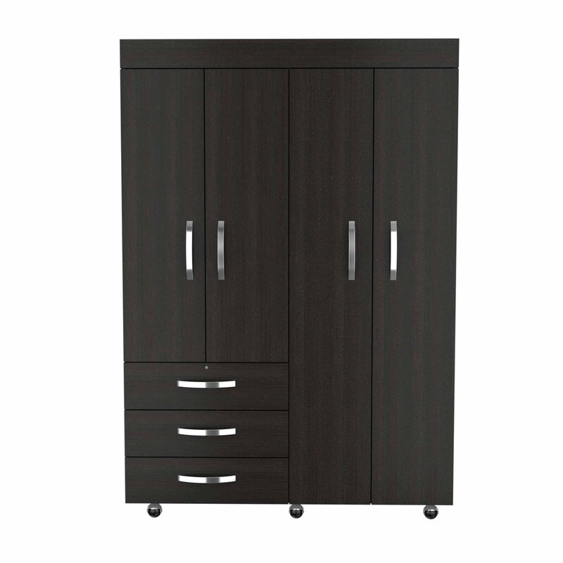 3 Drawer 4 Door Rectangle Armoire  Easy Assemble