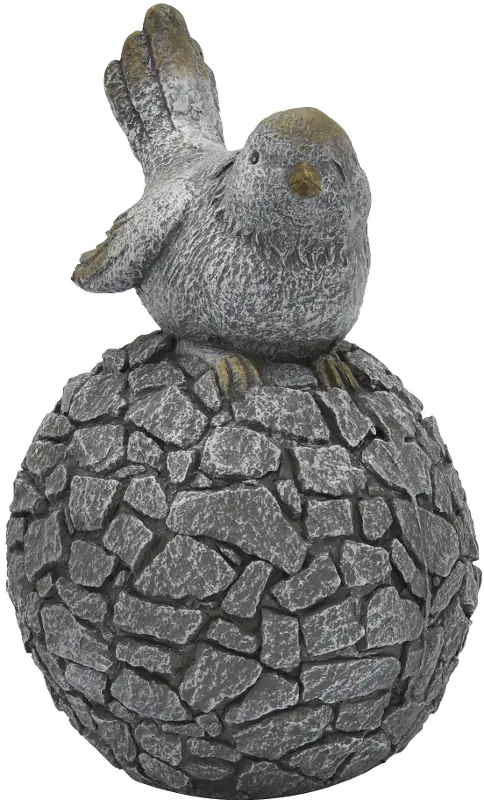 17.25 Inch Garden Bird on Ball Decor