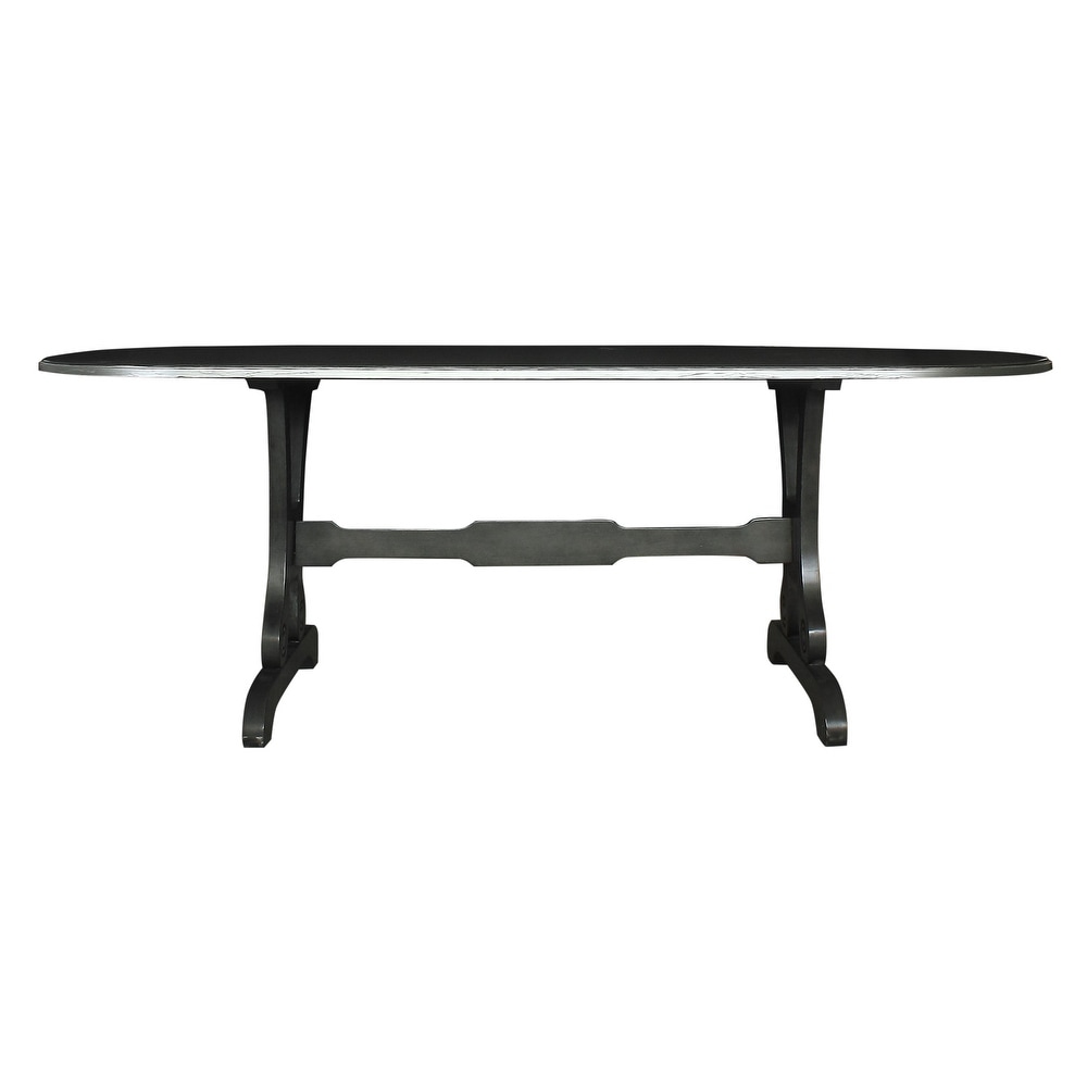 Rogers Charcoal Dining Table with Trestle Base