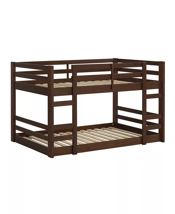 Walker Edison Low Wood Twin Bunk Bed