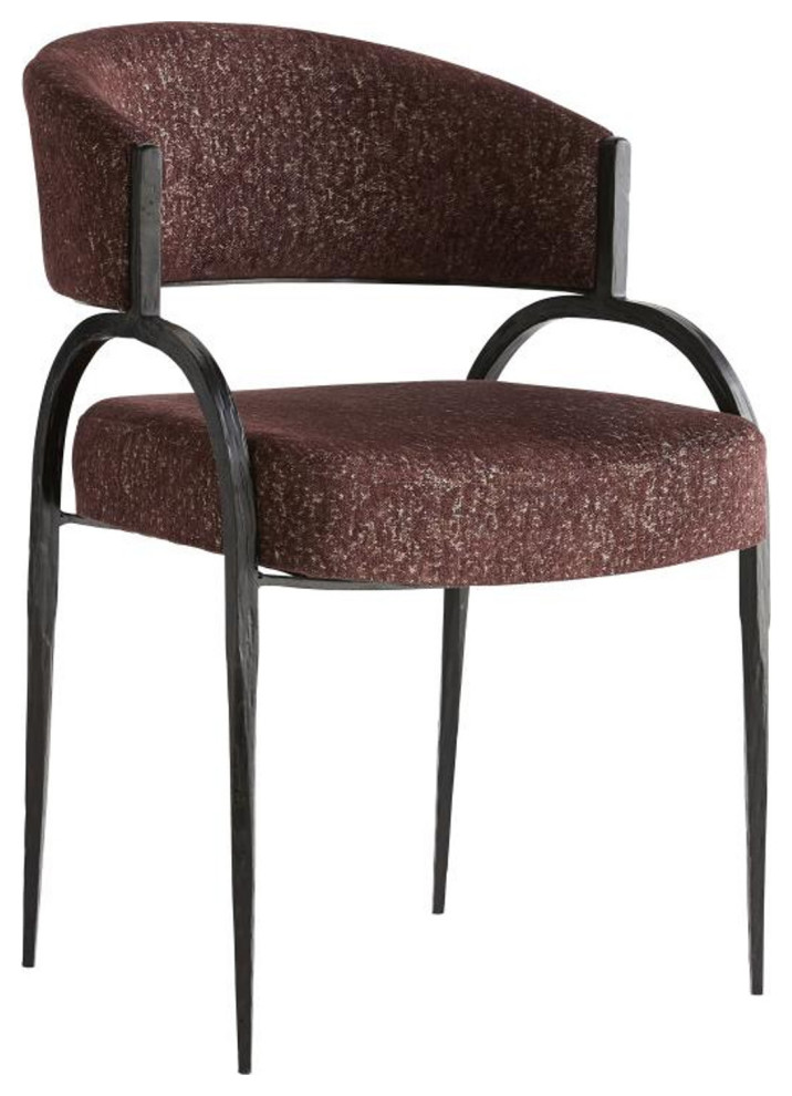 Bahati Chair  Bordeaux Chenille  Iron  31 quotH (4748 3JQVQ)   Midcentury   Armchairs And Accent Chairs   by Lighting Reimagined  Houzz