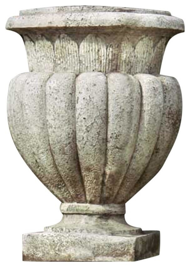 Carved Stadium Urn 20 H  Architectural Urns   Traditional   Outdoor Pots And Planters   by XoticBrands Home Decor  Houzz