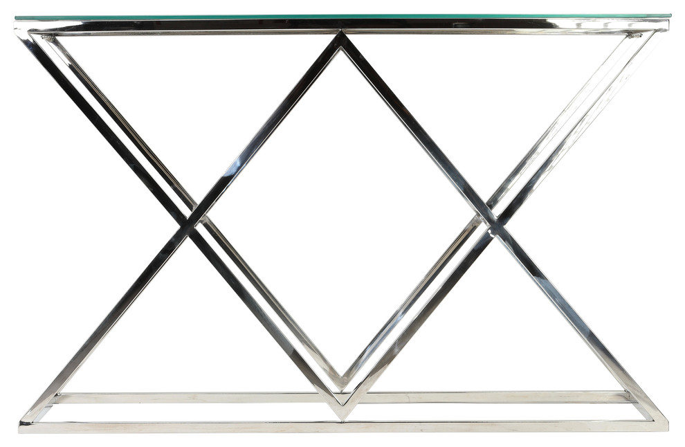 Cortesi Home Gwen Contemporary Glass Console Table   Contemporary   Console Tables   by CozyStreet  Houzz