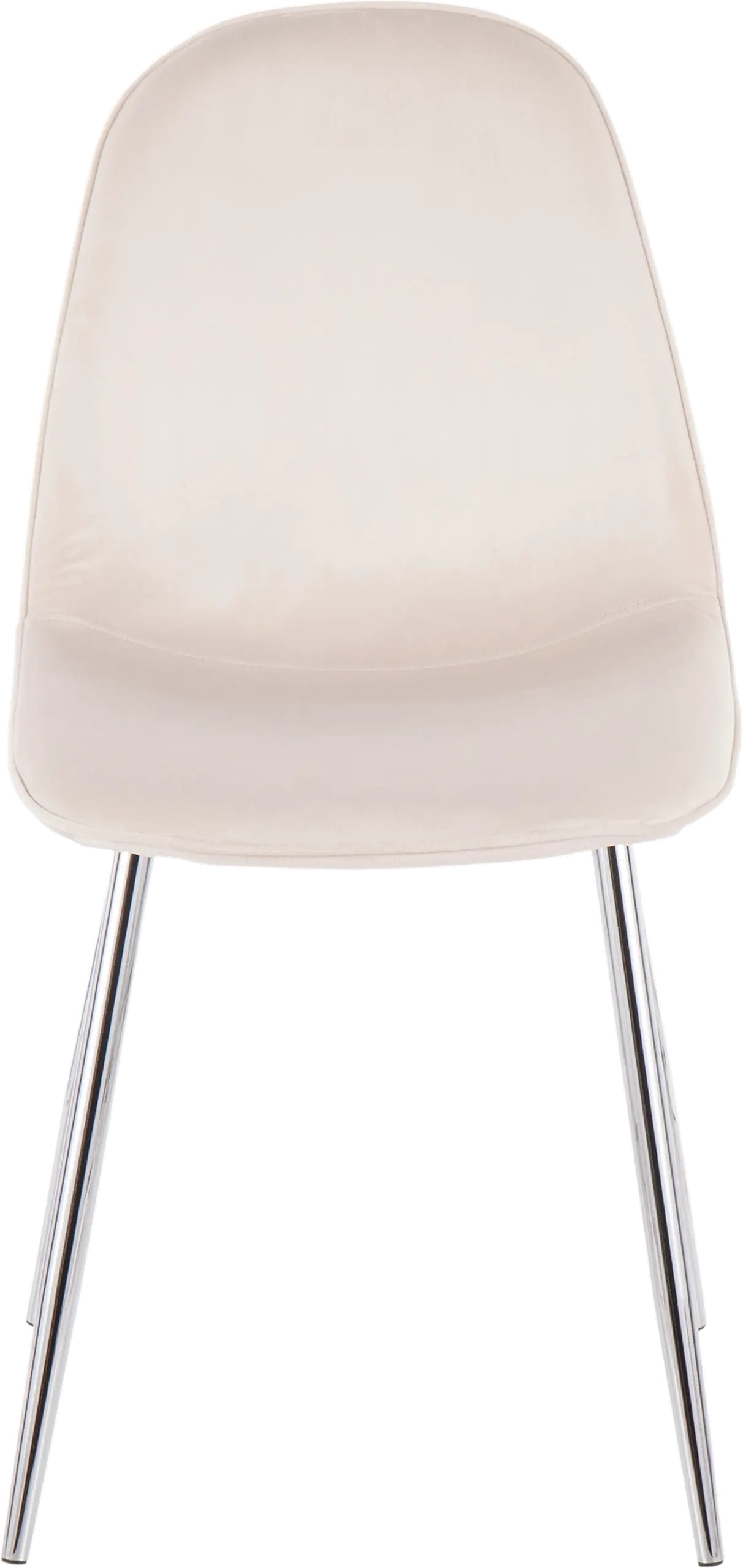 Contemporary Cream and Chrome Dining Room Chair (Set of 2) - Pebble