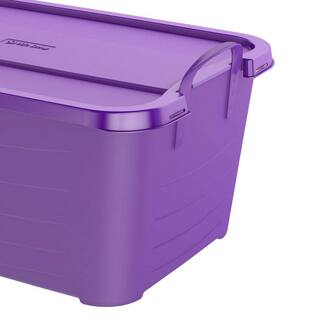 55 Qt. Purple Stackable Closet Organization Storage Box (6-Pack) 6 x CS55PP-SOLID