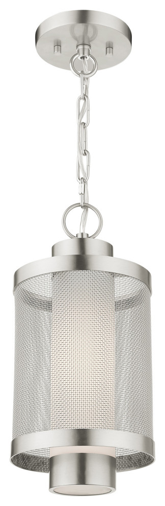 Livex Lighting Nottingham 1 Light Brushed Nickel Medium Outdoor Pendant Lantern   Transitional   Outdoor Hanging Lights   by Livex Lighting Inc.  Houzz