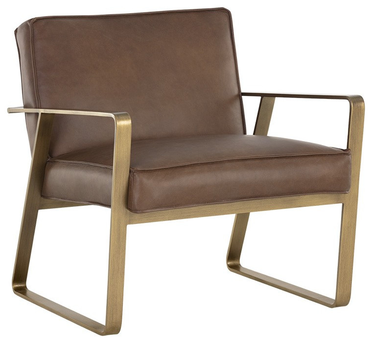 Kristoffer Lounge Chair  Vintage Caramel Leather   Contemporary   Armchairs And Accent Chairs   by Sunpan Modern Home  Houzz