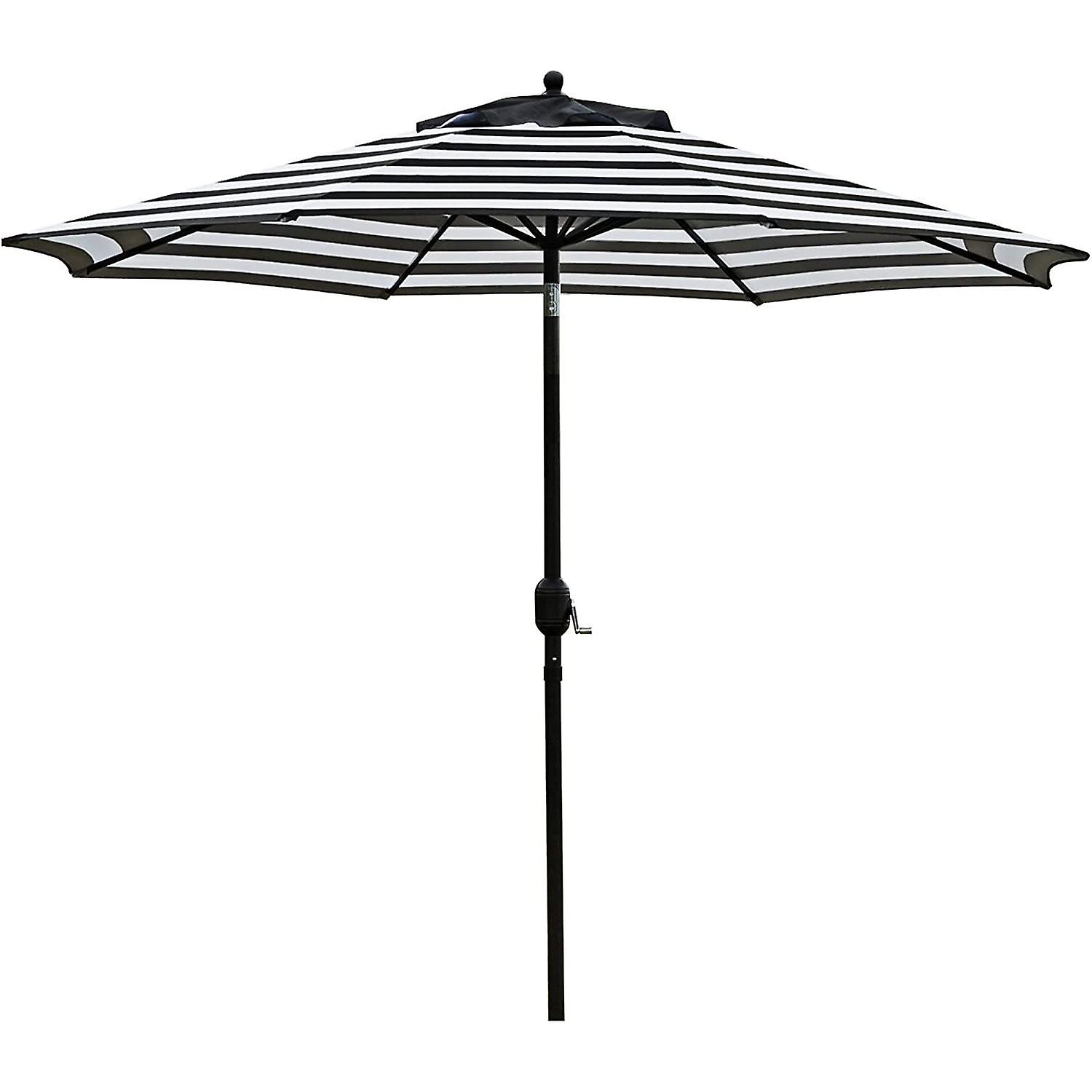 Sunnyglade 9' Patio Umbrella Outdoor Table Umbrella With 8 Sturdy Ribs (black And White)