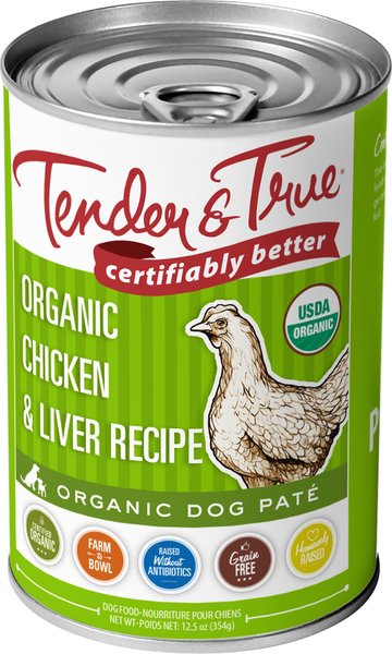 Tender and True Organic Chicken and Liver Recipe Grain-Free Canned Dog Food