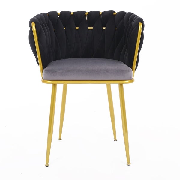 JASIWAY Velvet Accent Chair with Back Arm and Gold Metal Legs