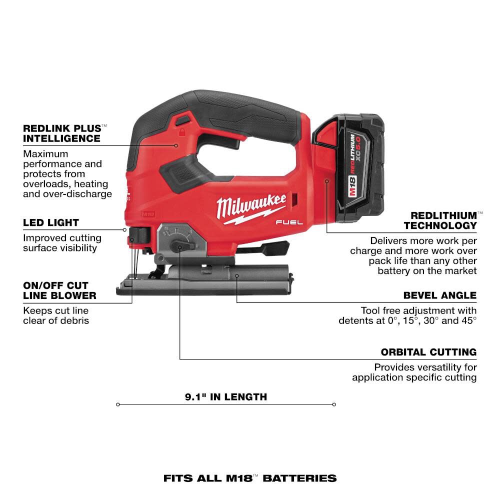 Milwaukee M18 FUEL D-handle Jig Saw Kit 2737-21 from Milwaukee