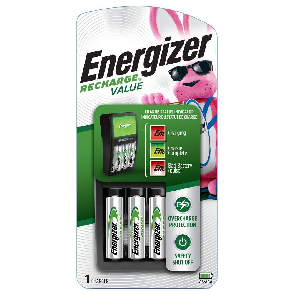 Energizer Recharge Value Charger for NiMH Rechargeable AA and AAA Batteries CHVCMWB-4