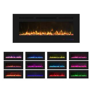 CASAINC 42 in. Built-in and Wall Mounted Electric Fireplace in Black CA-SMD-03