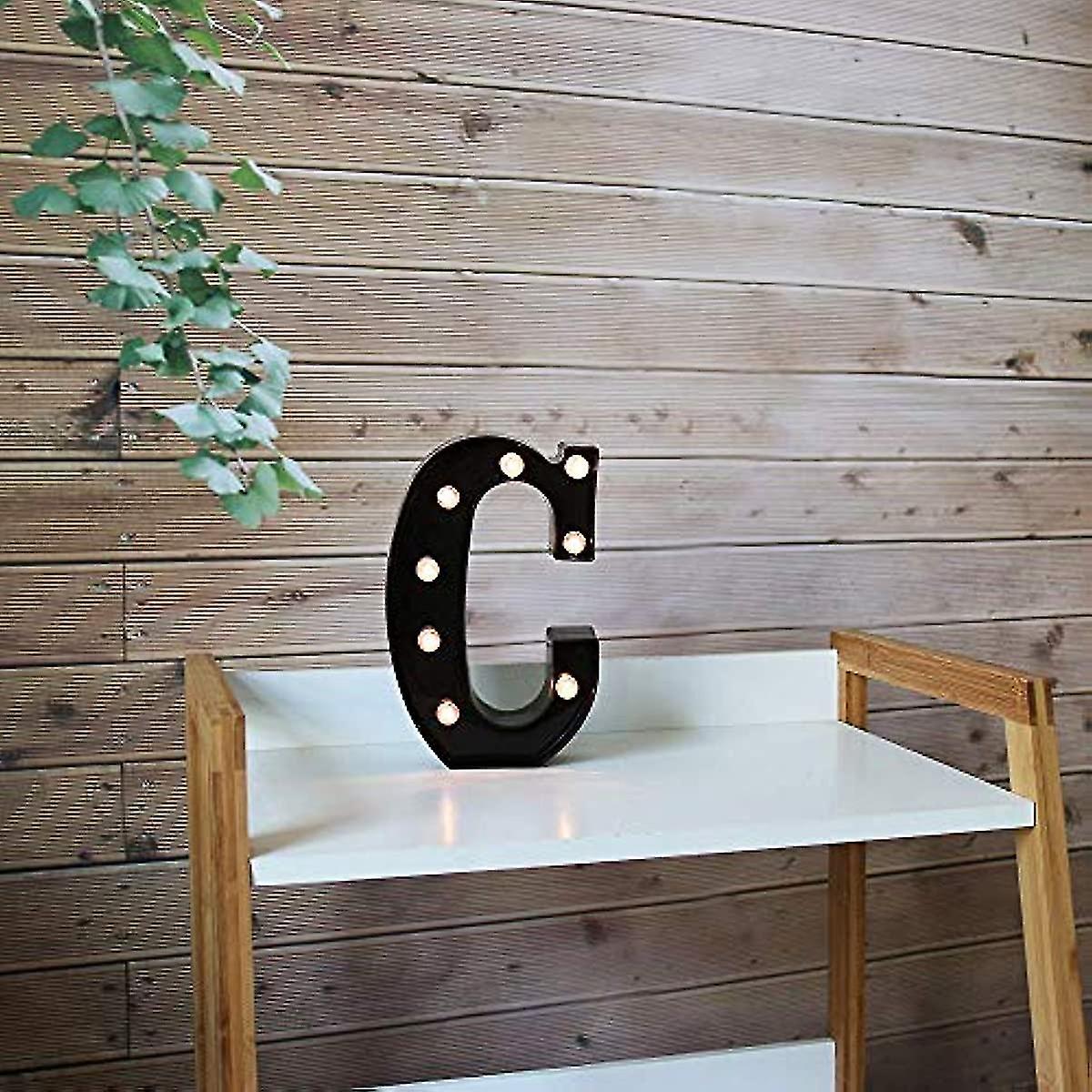 Light Up Black Alphabet Marquee Letters Led Lights Sign For Night Light Home Bar Christmas Lamp Birthday Party Wedding Decoration C