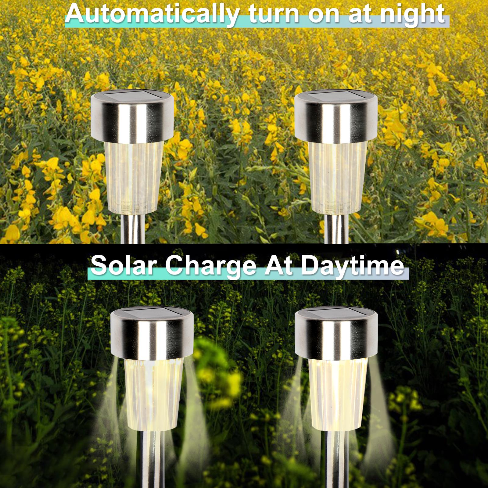 Winado 24 Pack Stainless Steel LED Solar Energy Light for Lawn Garden