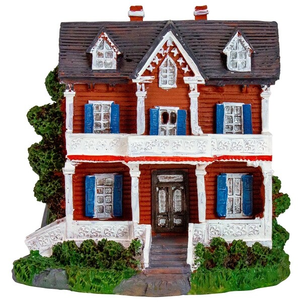 4.5 Red and White LED lighted Colonial House Christmas Village Decoration