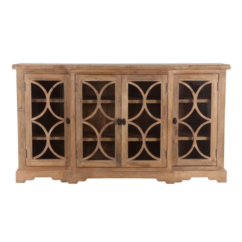 Pengrove Mango Wood Glass Cabinet