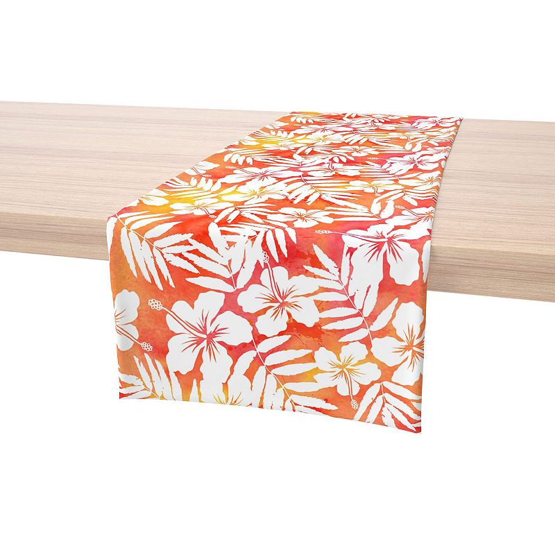 Table Runner， 100% Polyester， 14x108， Hibiscus Island Style