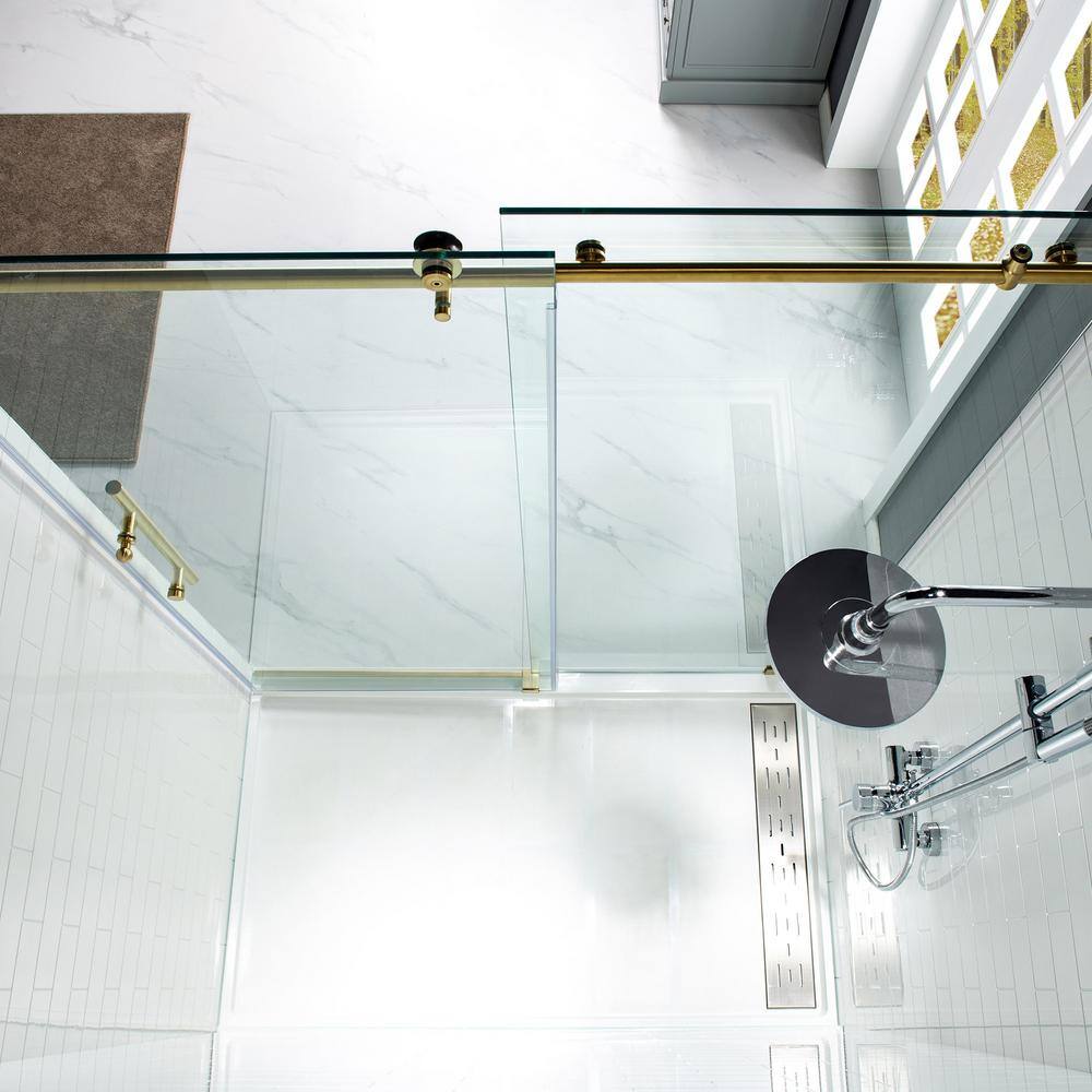 WOODBRIDGE Cawston 60 in. W x 62 in. H Frameless Sliding Shower Door in Brushed Gold HSD3623