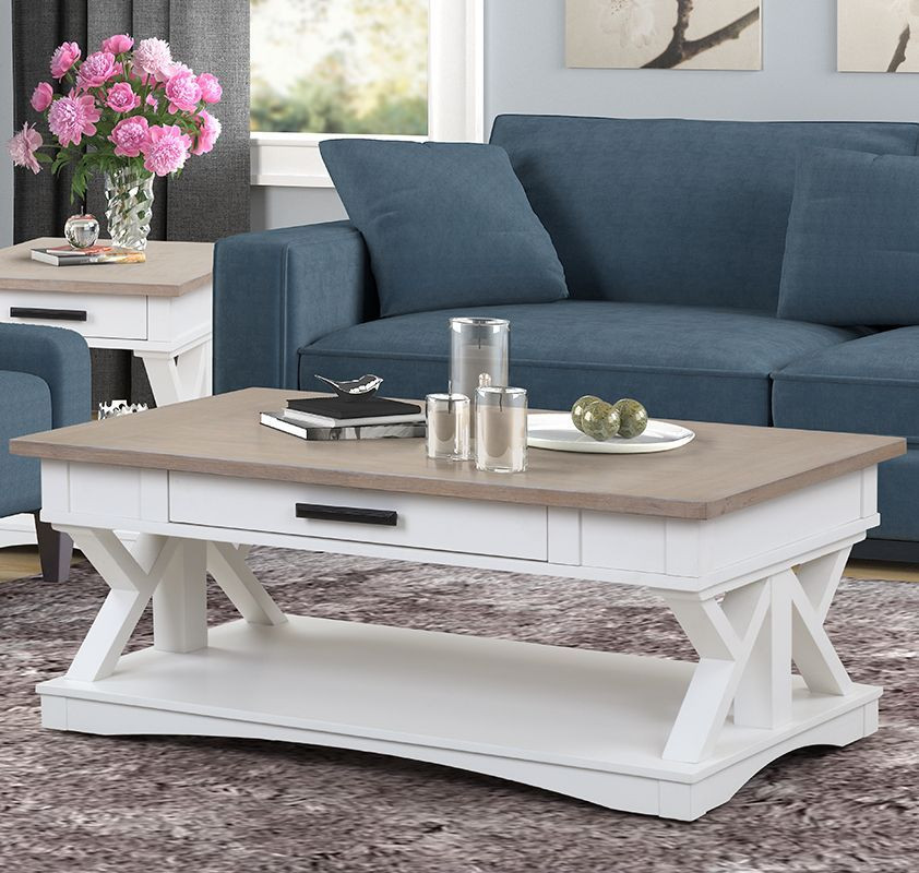 Parker House Americana Modern Cocktail Table  Cotton   Farmhouse   Coffee Tables   by Unlimited Furniture Group  Houzz