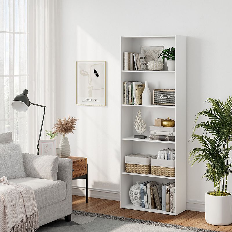 5-Shelf Storage Bookcase Modern Multi-Functional Display Cabinet Furniture