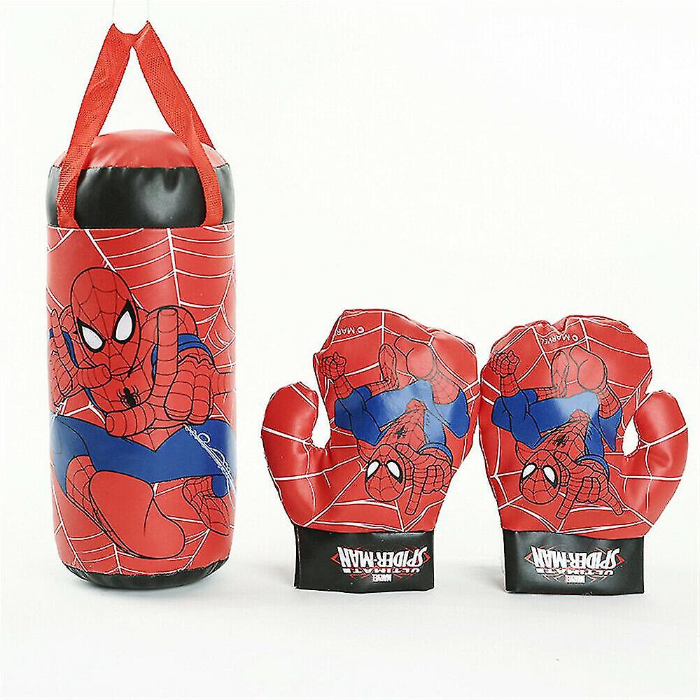 Kids Boys Spiderman Boxing Bag Gloves Punching Set Toy Xmas Gift