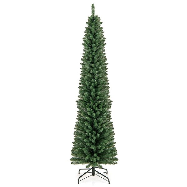 Costway 5/6/7/8 FT Pencil Christmas Tree Artificial Xmas Tree with