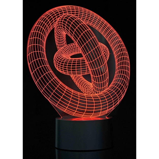 Link 3d Ring in ring Laser Cut Precision Multi Colored Led Night Light Lamp Great For Bedrooms Dorms Dens Offices And More