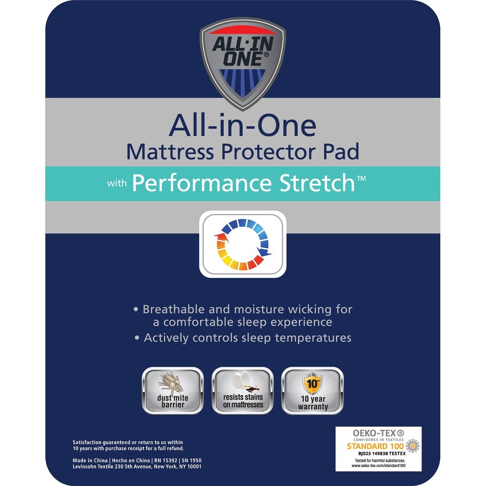 In One Performance Stretch Moisture Wicking Fitted Mattress Pad