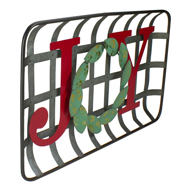 Red And Green quot joy quot Rustic Tobacco Basket Christmas Wall Decor