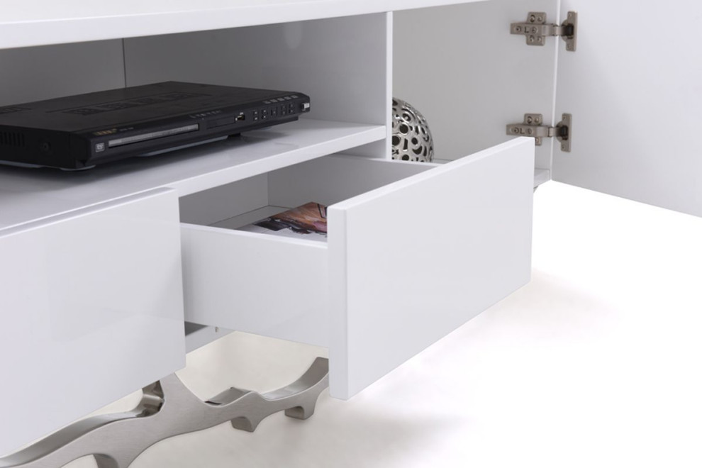 Modrest Legend 79 quotWide Modern White TV Stand   Contemporary   Entertainment Centers And Tv Stands   by Vig Furniture Inc.  Houzz