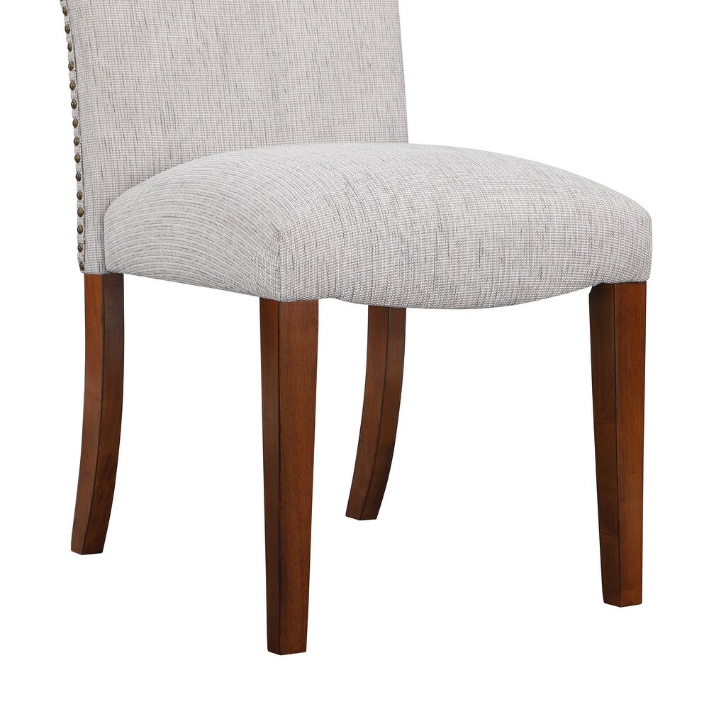 Sea Oat Dining Chair in Performance Fabric with Nail Heads   Set of 2