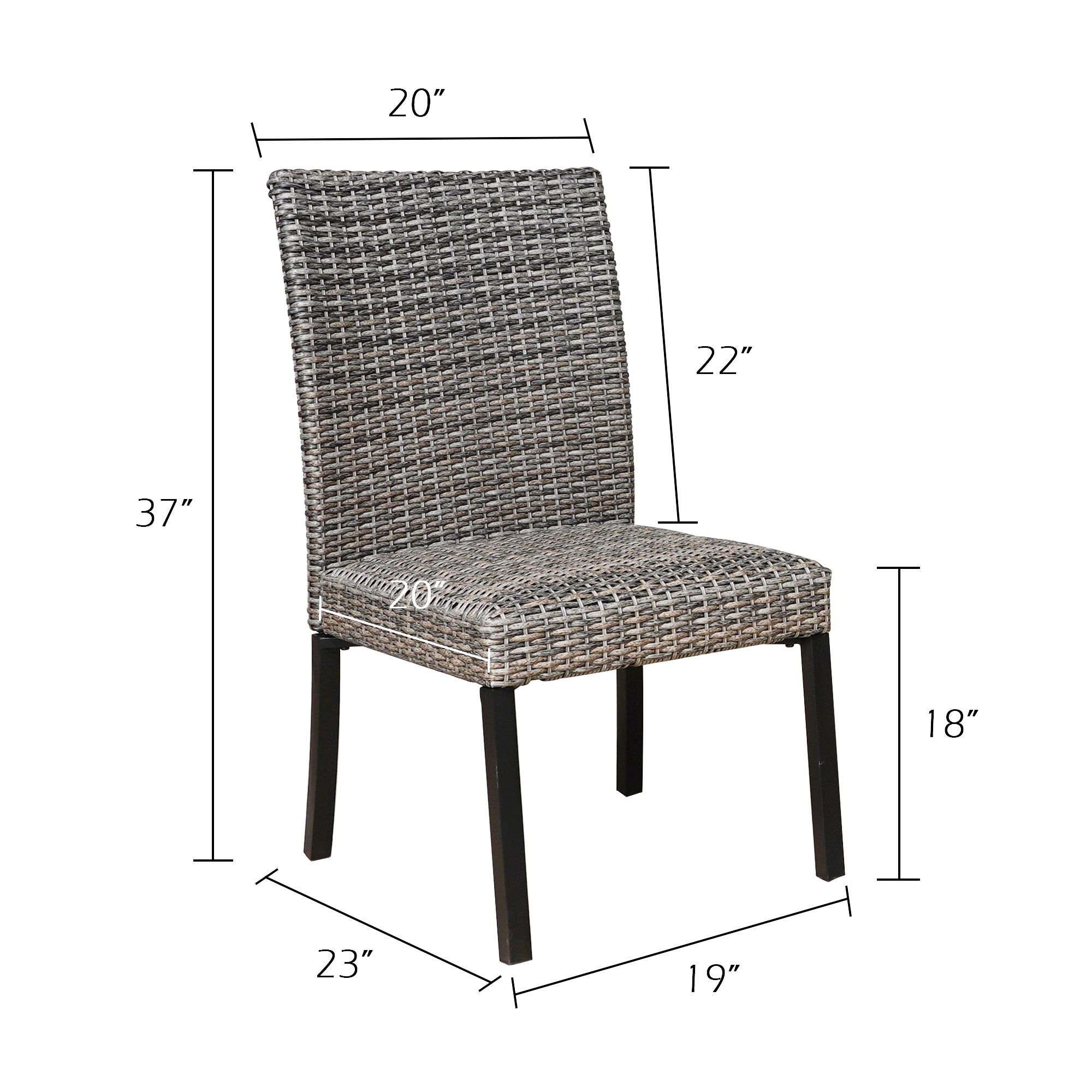 Ulax Furniture Patio Rattan Wicker Dining Chairs Indoor Outdoor Woven Padded Chairs (Set of 2)