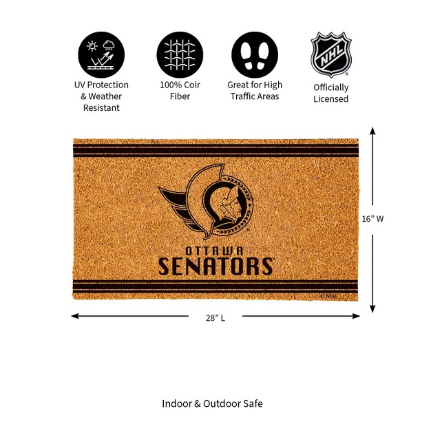 Evergreen Ottawa Senators Logo Natural Coir 28 X 16 Inches Indoor Outdoor Doormat