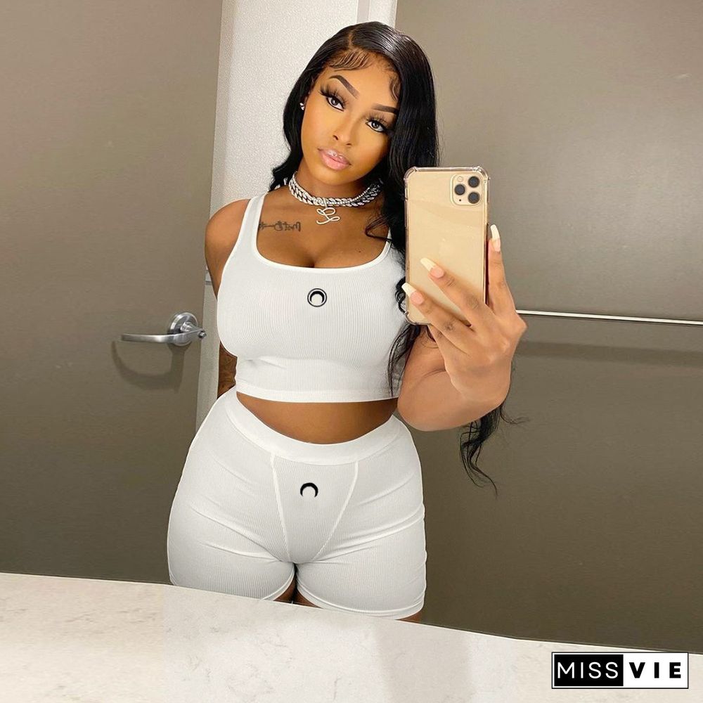 Tank Crop Top Biker Shorts Joggers Tracksuit