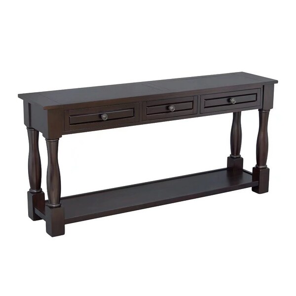 Console Table Long Sofa Table with 3 Drawers and Bottom Shelf