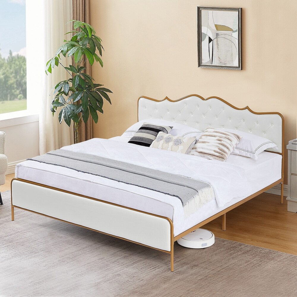 King Size Bed with Buckle Shaped Backrest